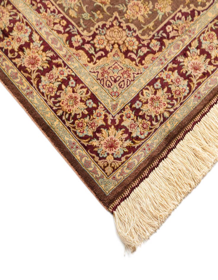 Detail image of  3' 3 x 4' 11 Ghom Silk Rug