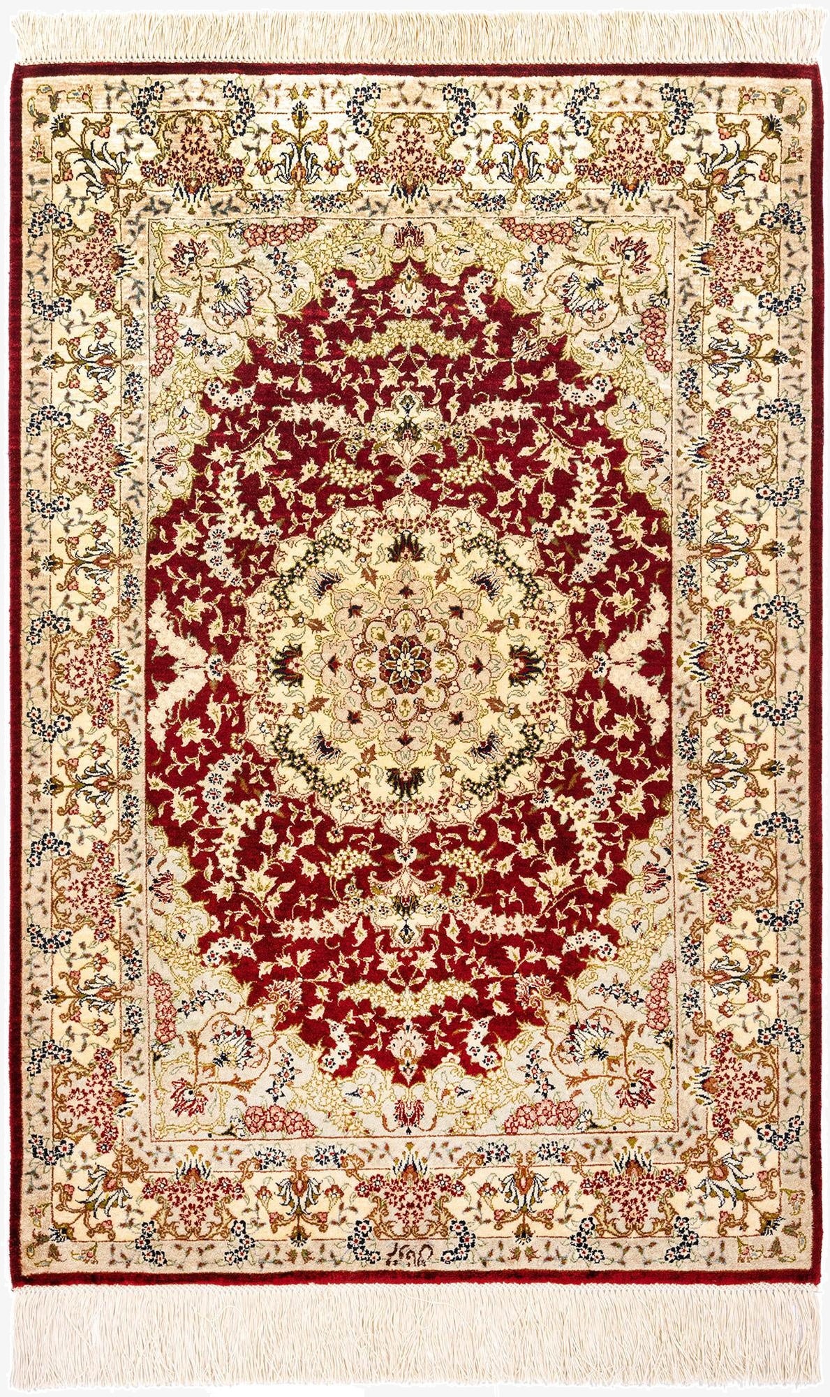  2' 7 x 3' 11 Ghom Silk Rug