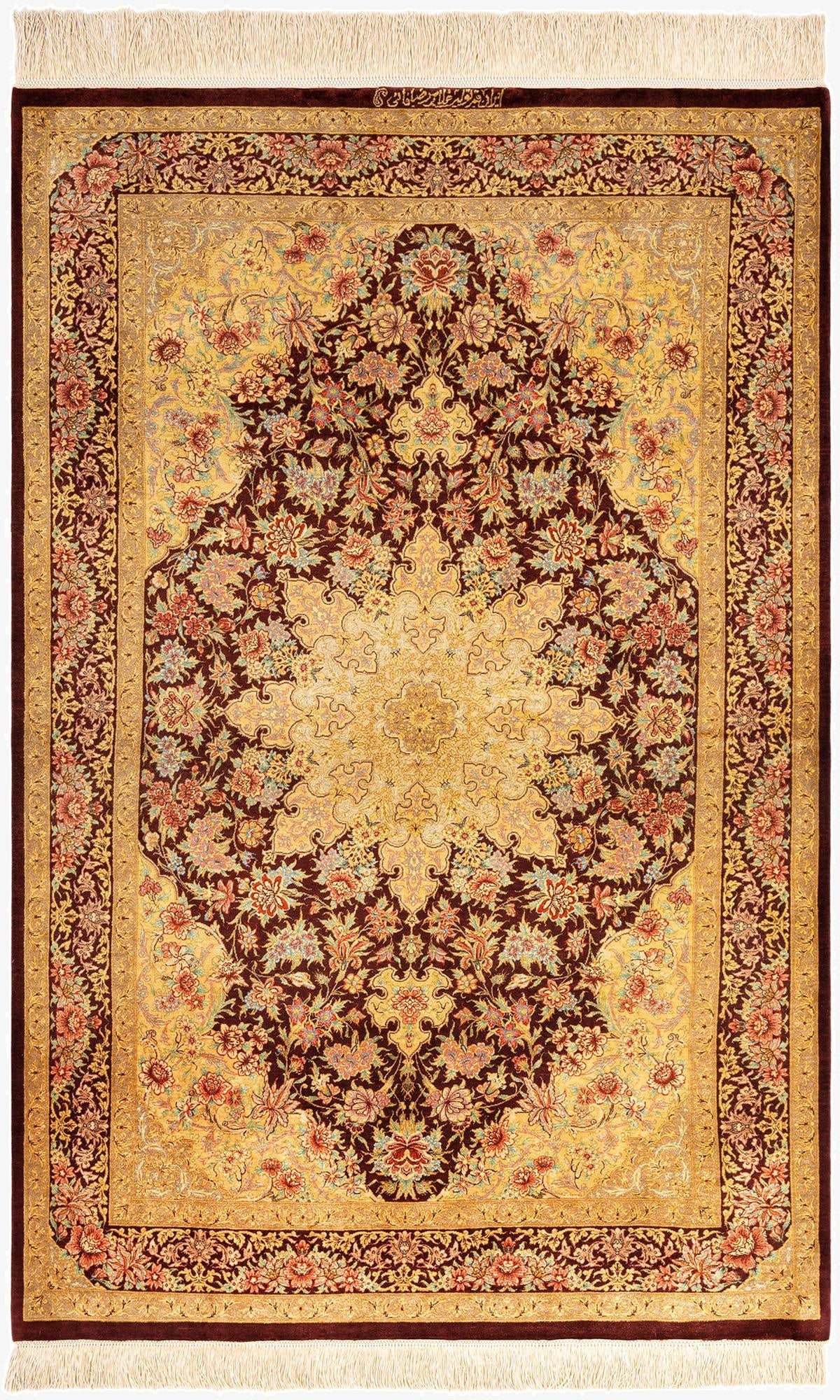  3' 4 x 5' 1 Ghom Silk Rug