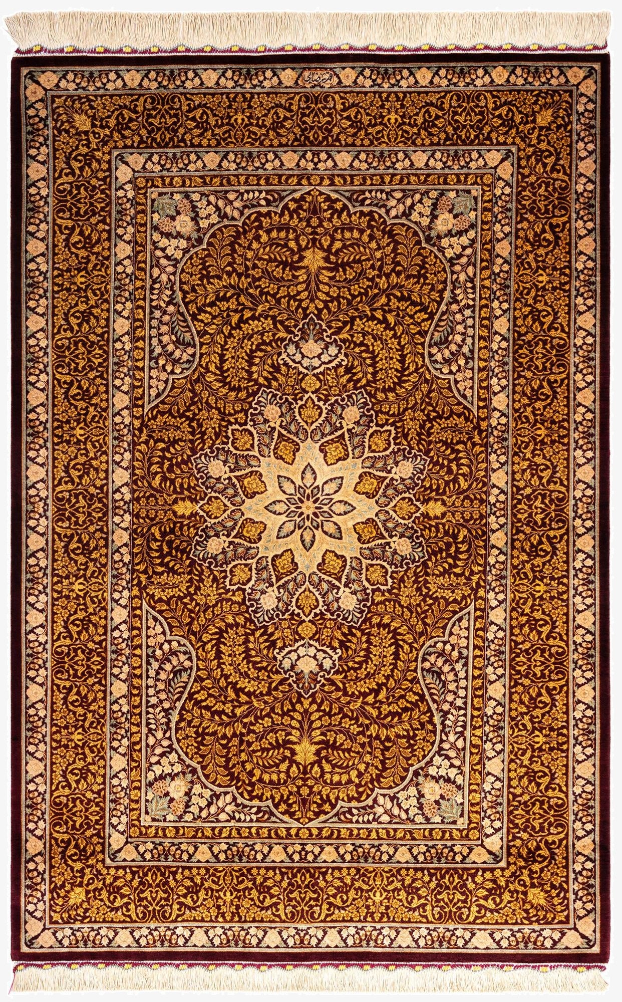  3' 2 x 5' Ghom Silk Rug