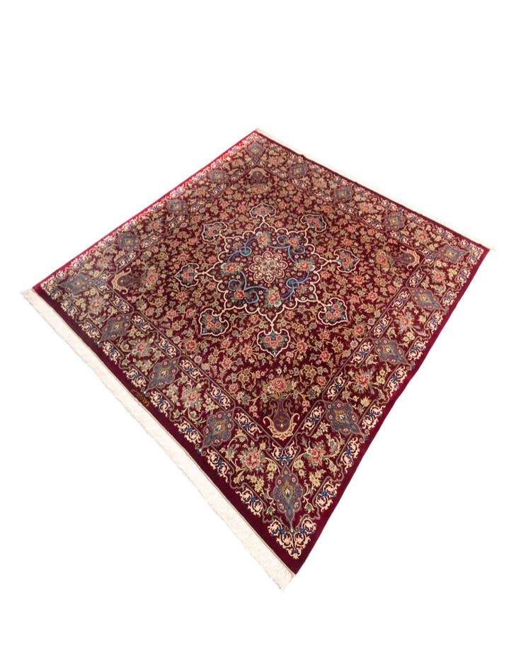 Detail image of  6' 7 x 6' 9 Ghom Silk Square Rug