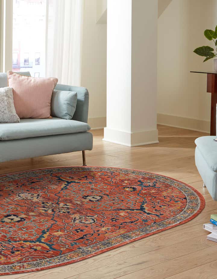 Brick Red 7' 10 x 10' 2 Lola Oval Rug | Rugs.com