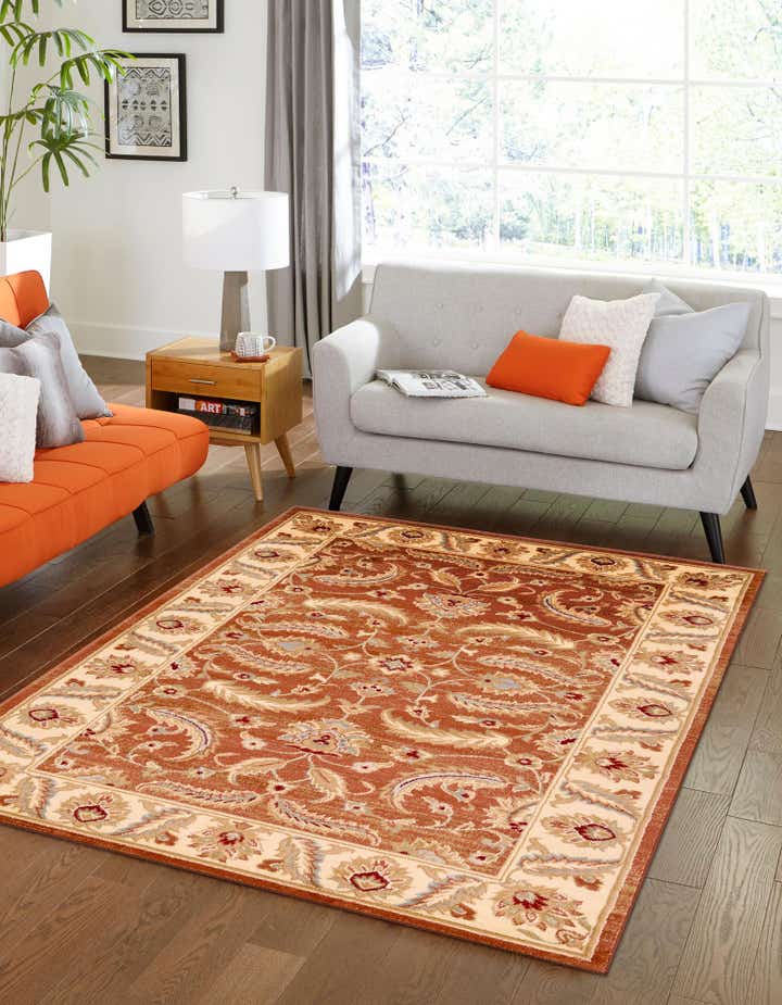 Brick Red 4' x 6' Aditi Rug | Rugs.com