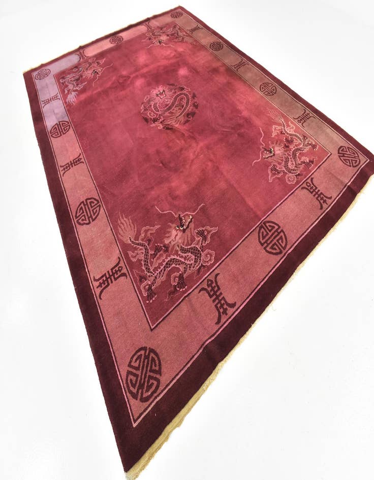 Detail image of  8' 10 x 11' 10  Hand Knotted Antique Finish Wool Rug