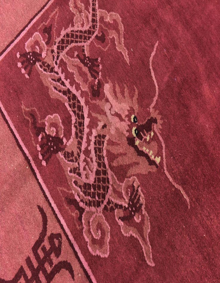 Detail image of  8' 10 x 11' 10  Hand Knotted Antique Finish Wool Rug