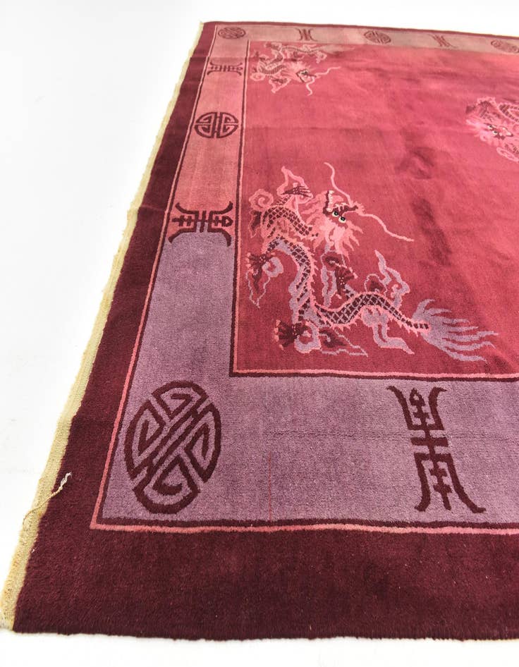 Detail image of  8' 10 x 11' 10  Hand Knotted Antique Finish Wool Rug