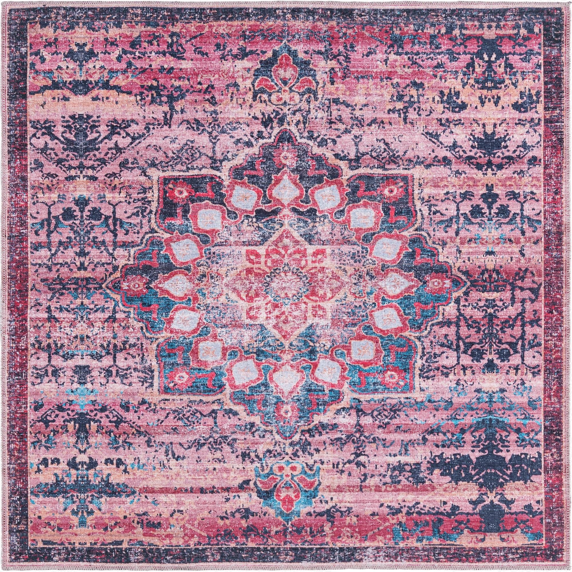  5' 3 x 5' 3  Washable Francesca Square Rug
