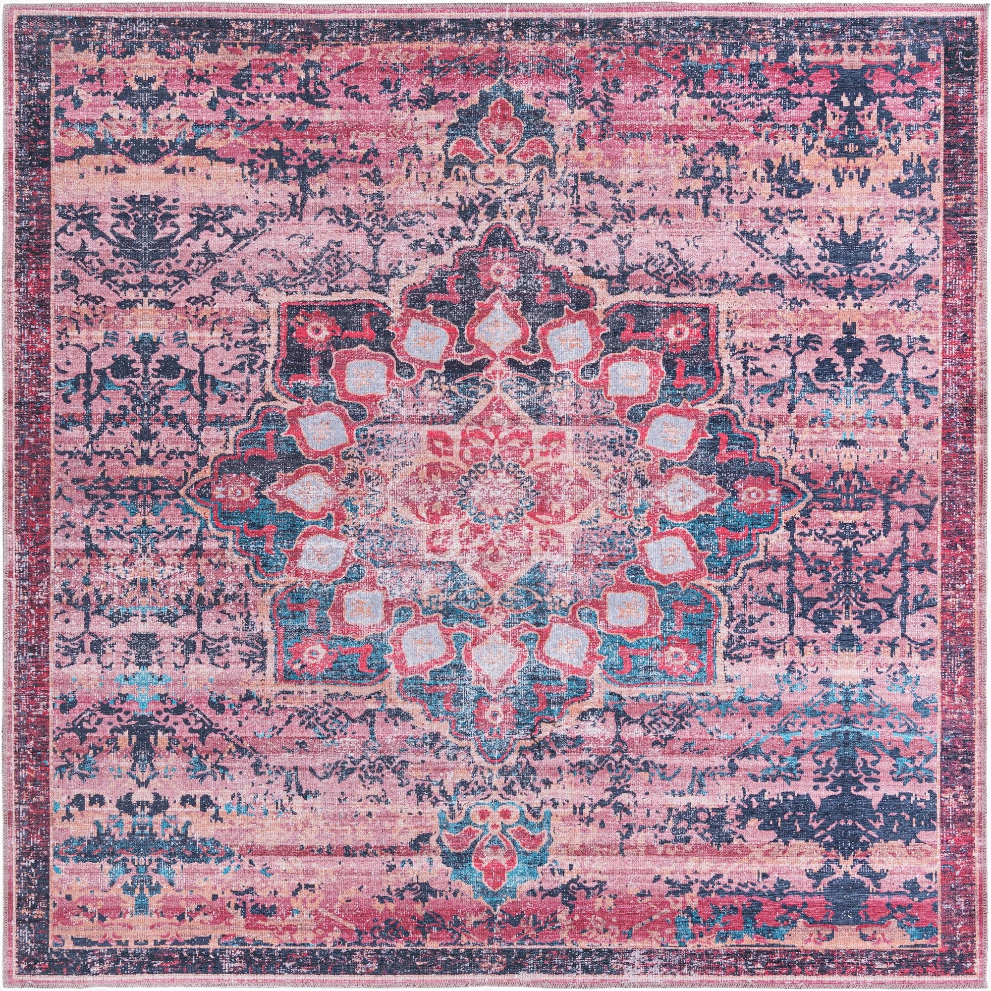  7' 10 x 7' 10  Washable Francesca Square Rug