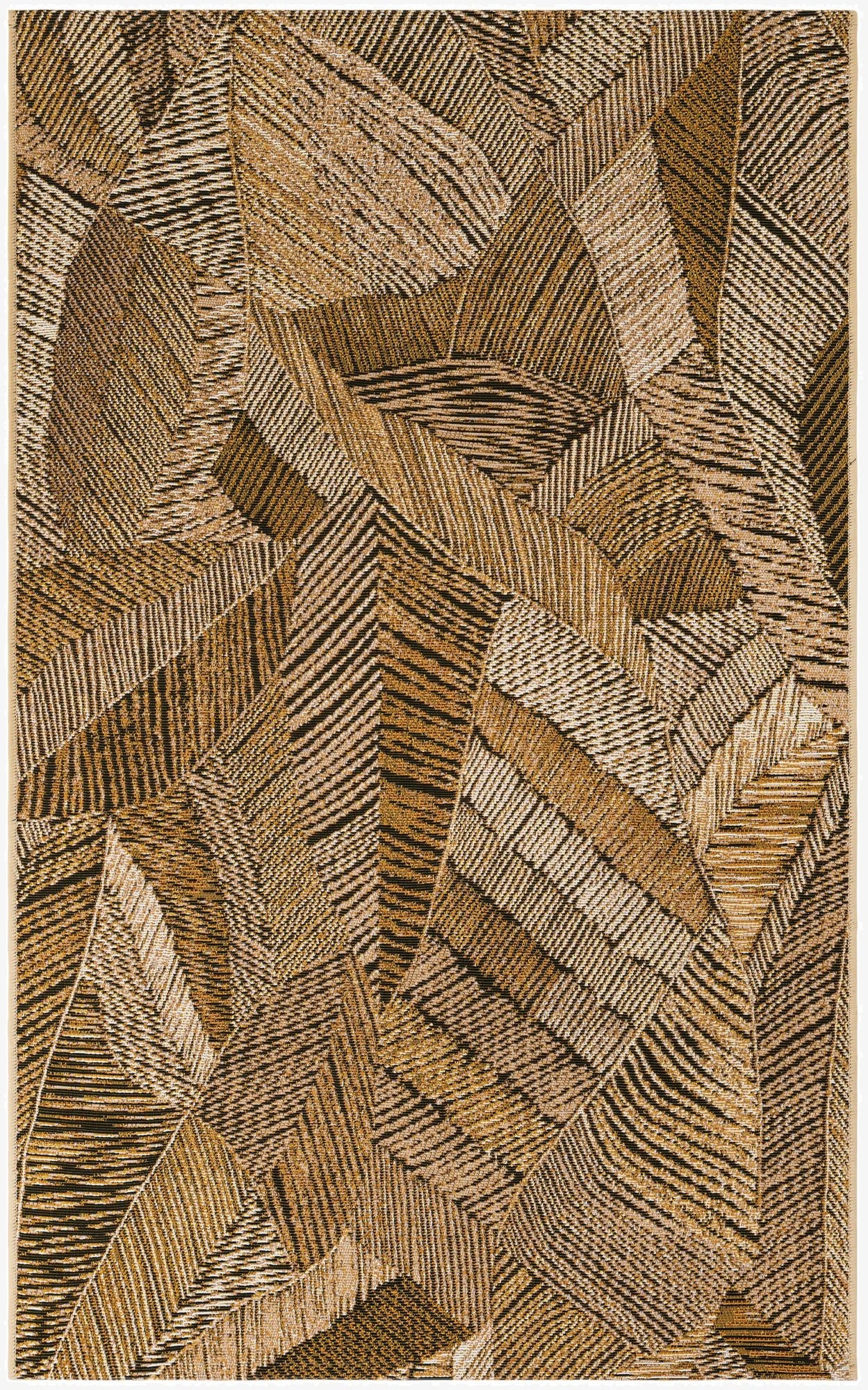  3' 3 x 5' 3  Washable Botanical Indoor / Outdoor Rug