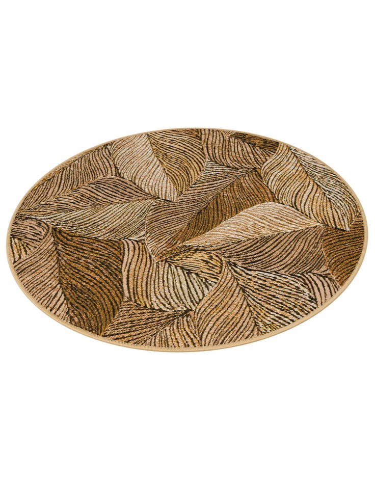Detail image of  3' x 3'  Washable Botanical Indoor / Outdoor Round Rug