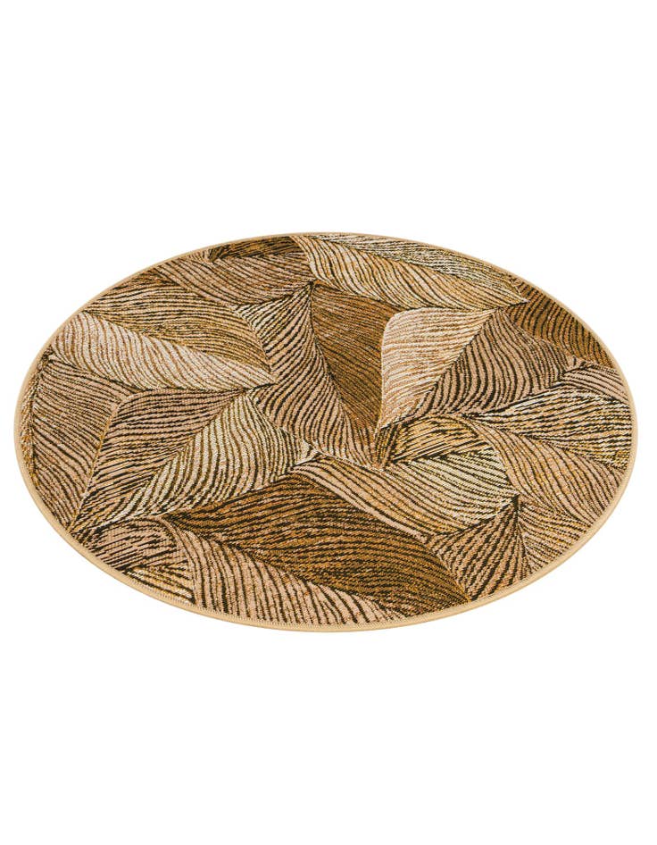 Detail image of  3' x 3'  Washable Botanical Indoor / Outdoor Round Rug