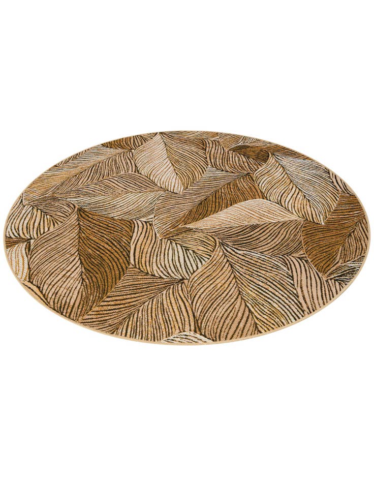 Detail image of  5' 3 x 5' 3  Washable Botanical Indoor / Outdoor Round Rug