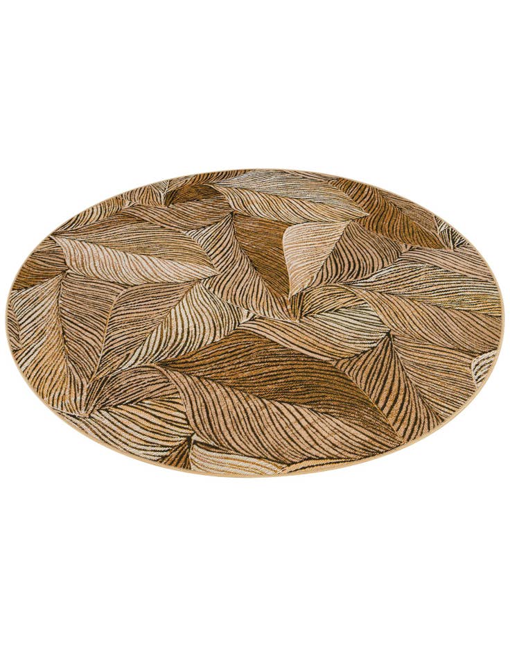 Detail image of  5' 3 x 5' 3  Washable Botanical Indoor / Outdoor Round Rug