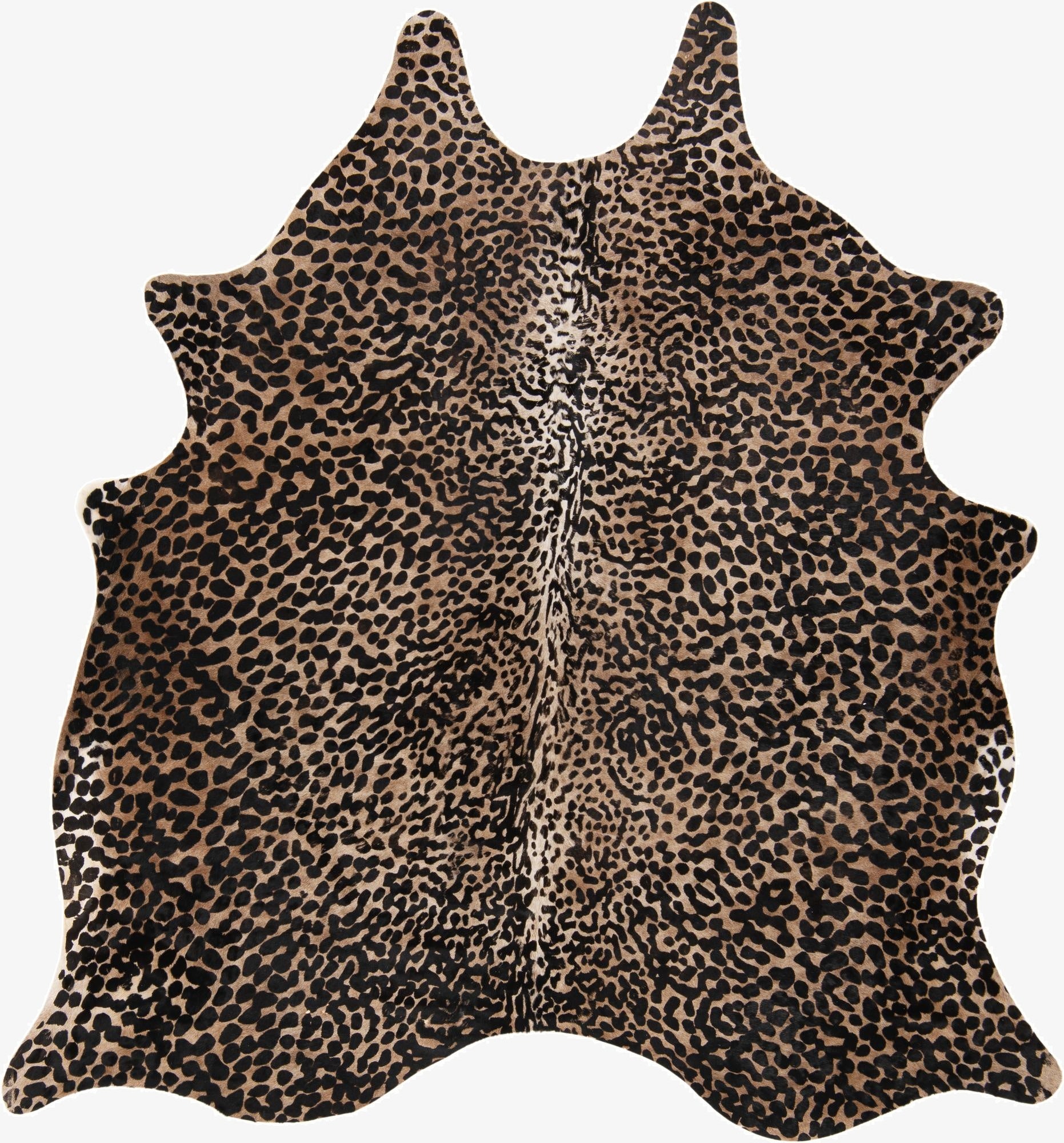  5' 7 x 6' 3 Cowhide Leather Rug