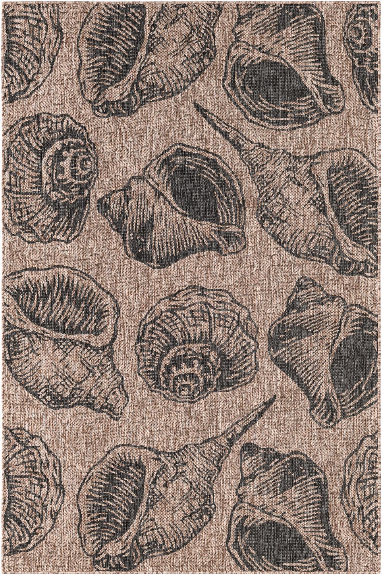  5' 3 x 8'  Washable Coastal Indoor / Outdoor Rug