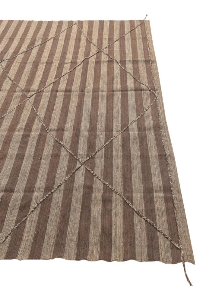 Detail image of  9' 9 x 9' 9  Hand Knotted Moroccan Wool Square Rug