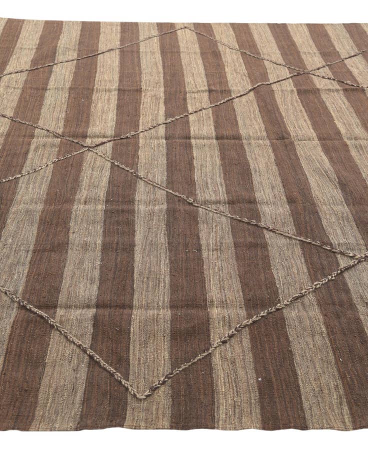 Detail image of  9' 9 x 9' 9  Hand Knotted Moroccan Wool Square Rug