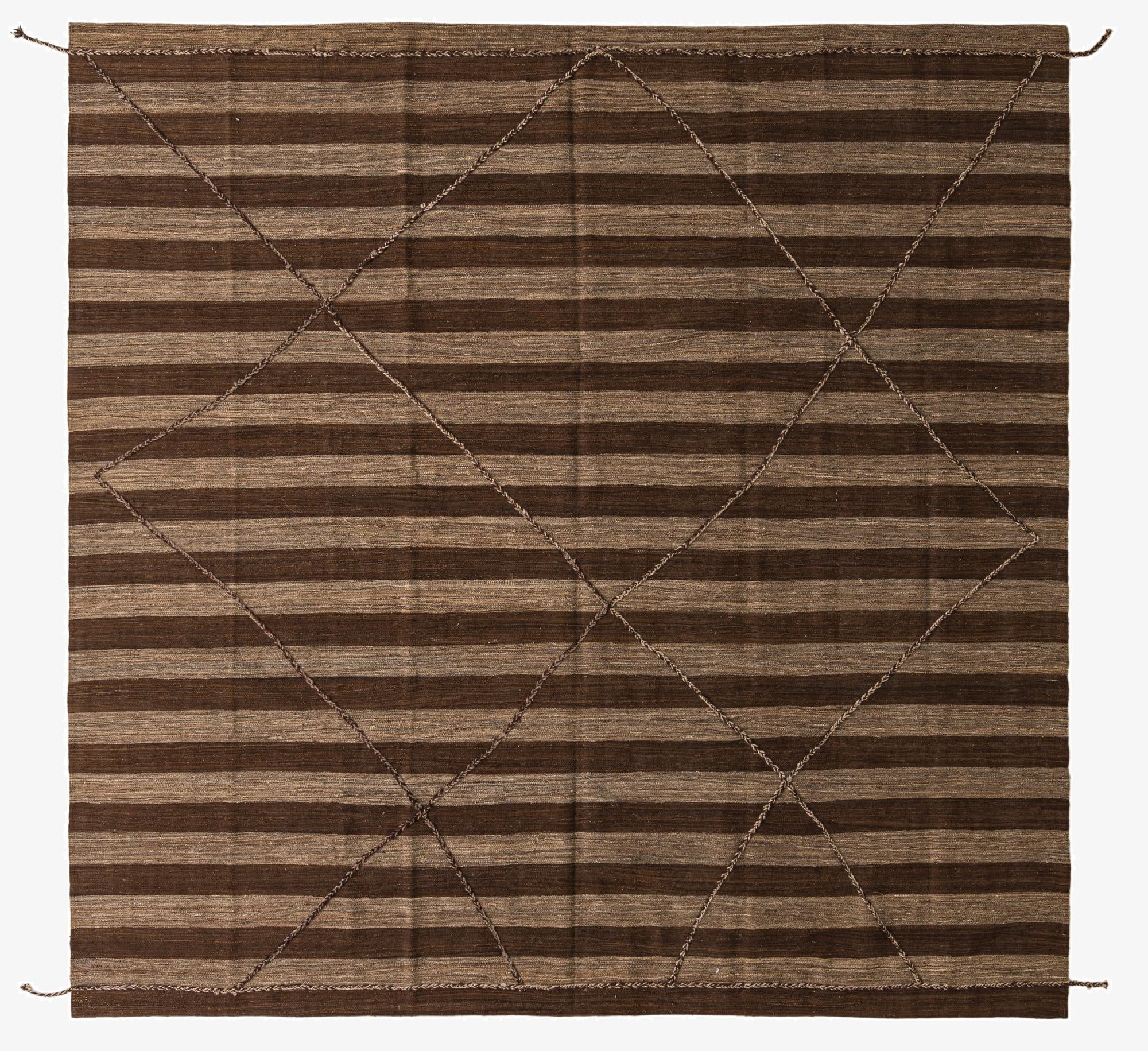  9' 9 x 9' 9  Hand Knotted Moroccan Wool Square Rug