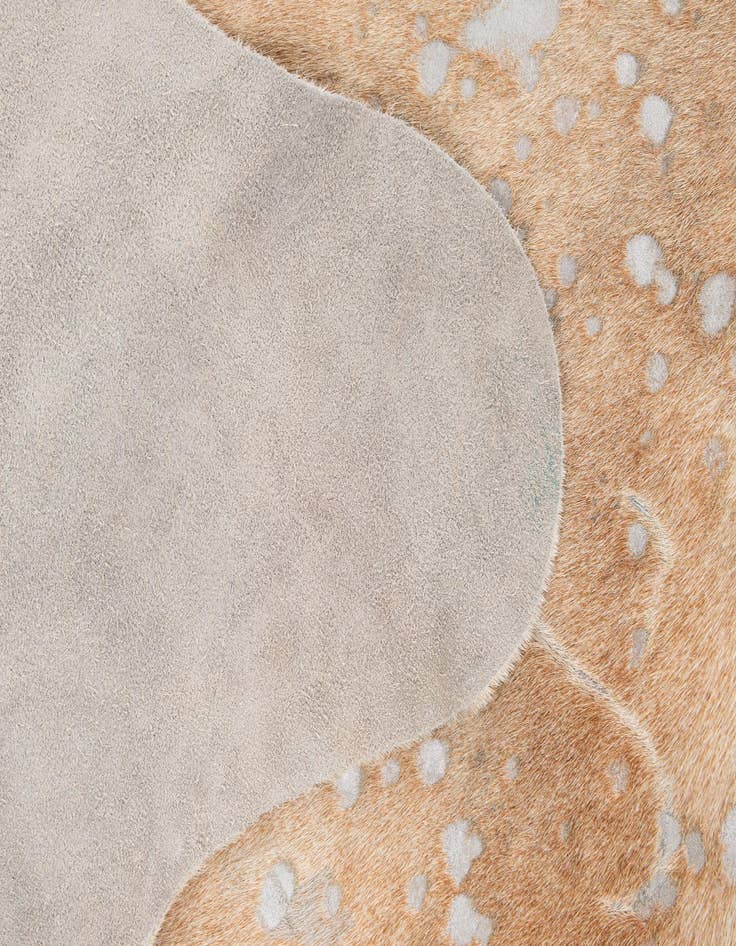 Detail image of  6' 7 x 7' 9 Cowhide Leather Freeform Rug