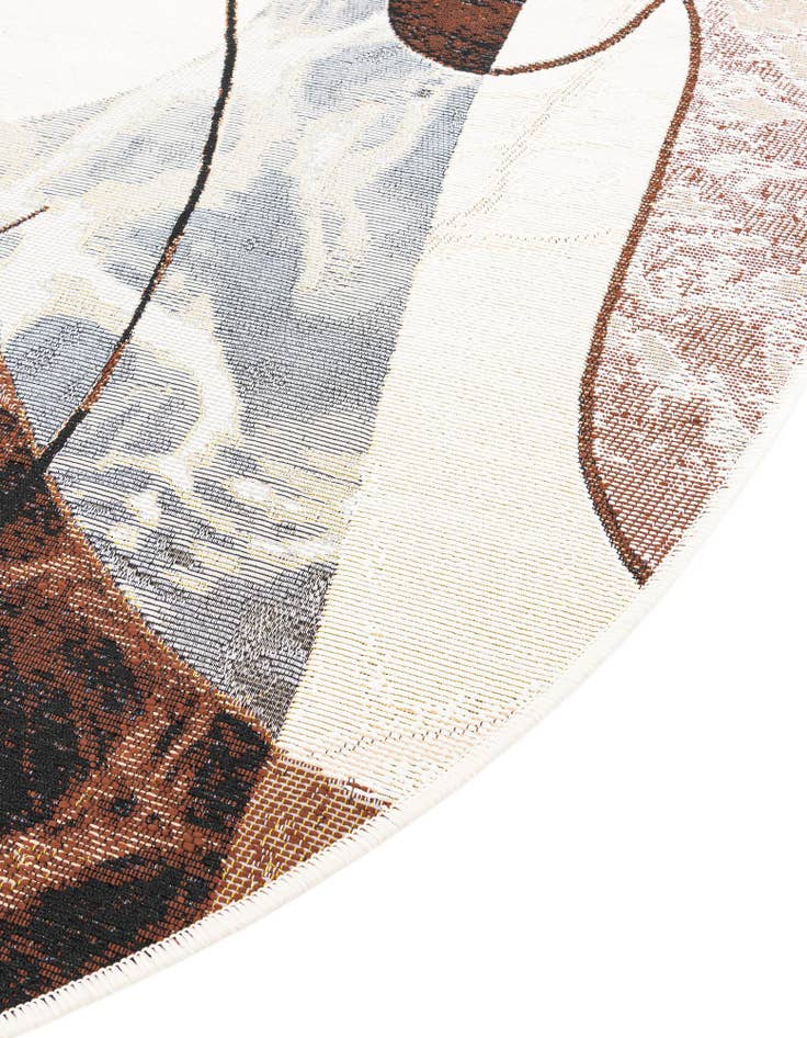 Detail image of  4' x 4'  Washable Modern Indoor / Outdoor Round Rug