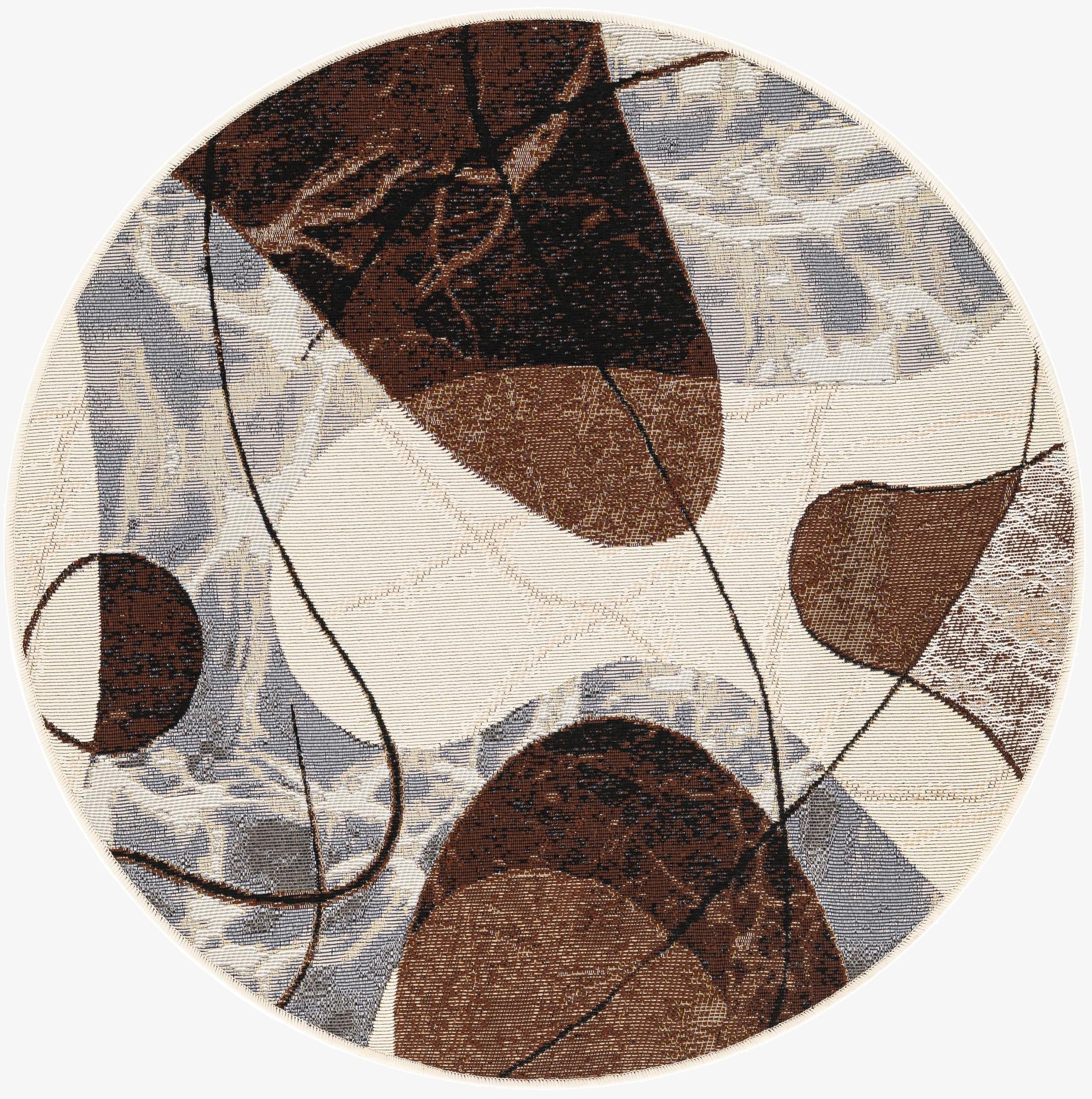  3' x 3'  Washable Modern Indoor / Outdoor Round Rug