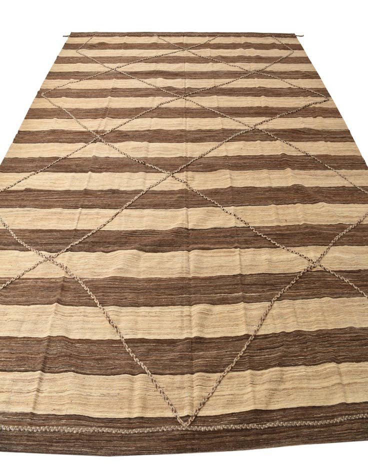 Detail image of  13' 2 x 13' 8  Hand Knotted Moroccan Wool Square Rug