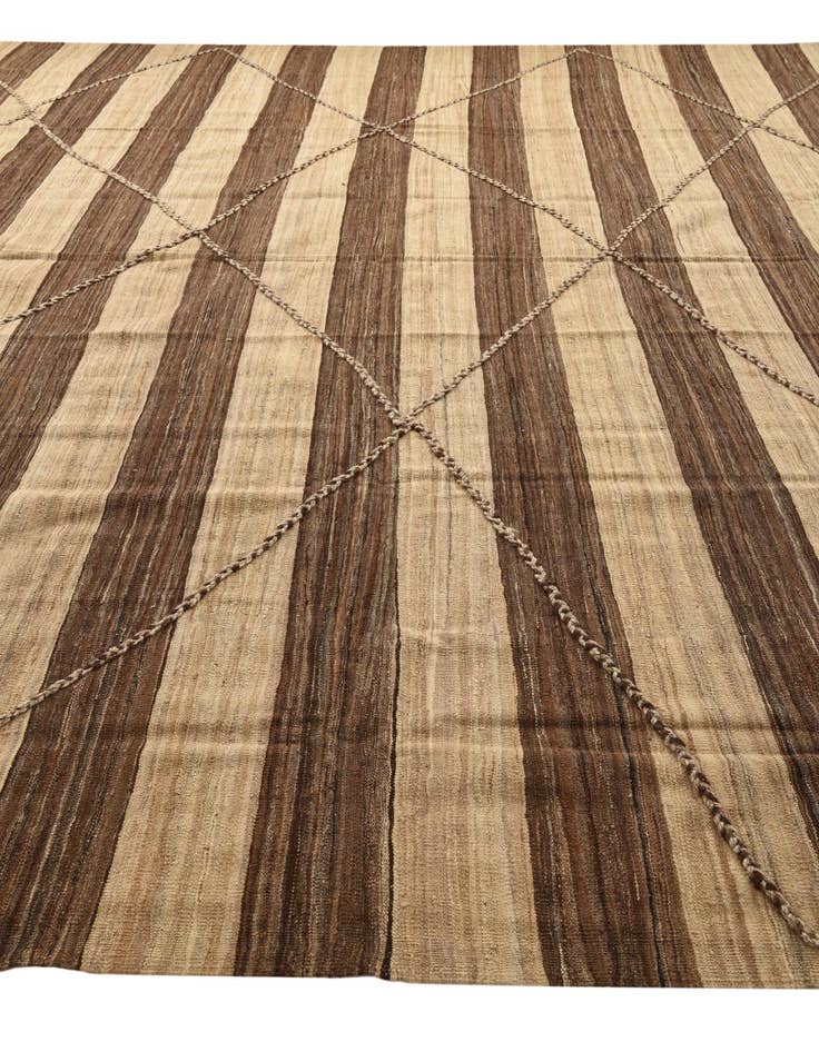 Detail image of  13' 2 x 13' 8  Hand Knotted Moroccan Wool Square Rug