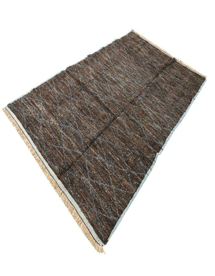 Detail image of  5' 10 x 9' 9  Hand Knotted Moroccan Wool Rug