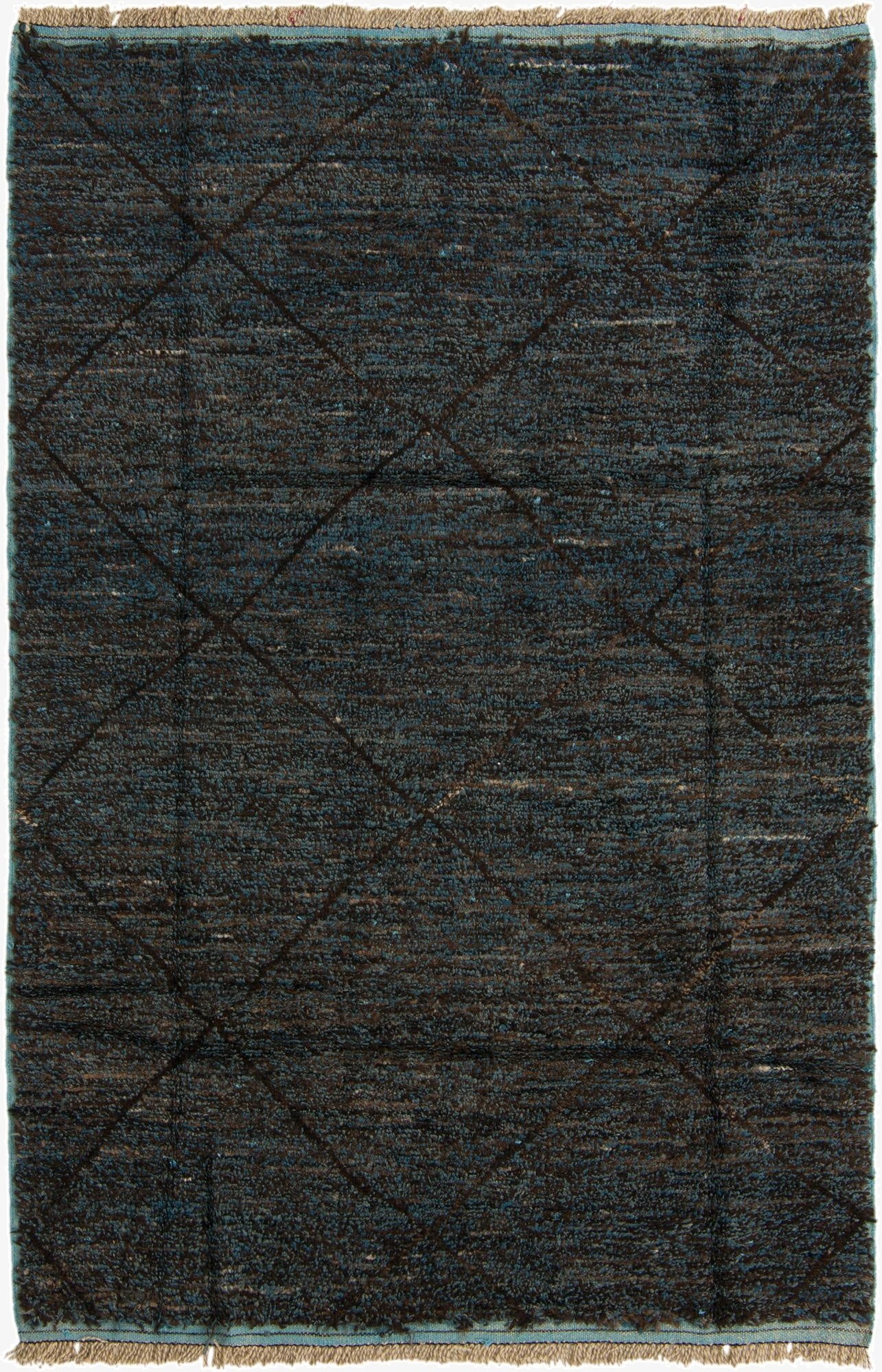  6' 2 x 9' 7  Hand Knotted Moroccan Wool Rug