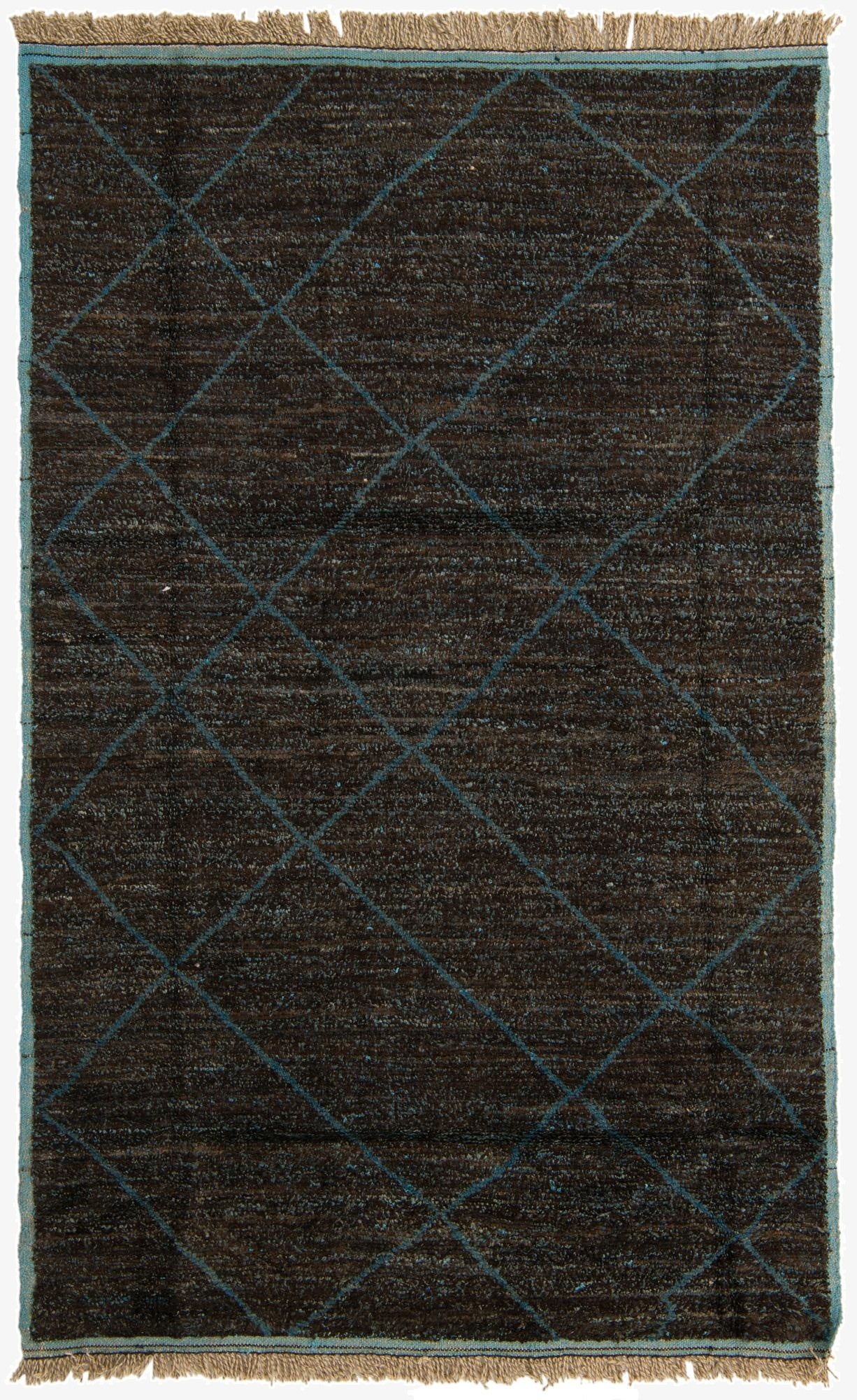  5' 10 x 9' 4  Hand Knotted Moroccan Wool Rug