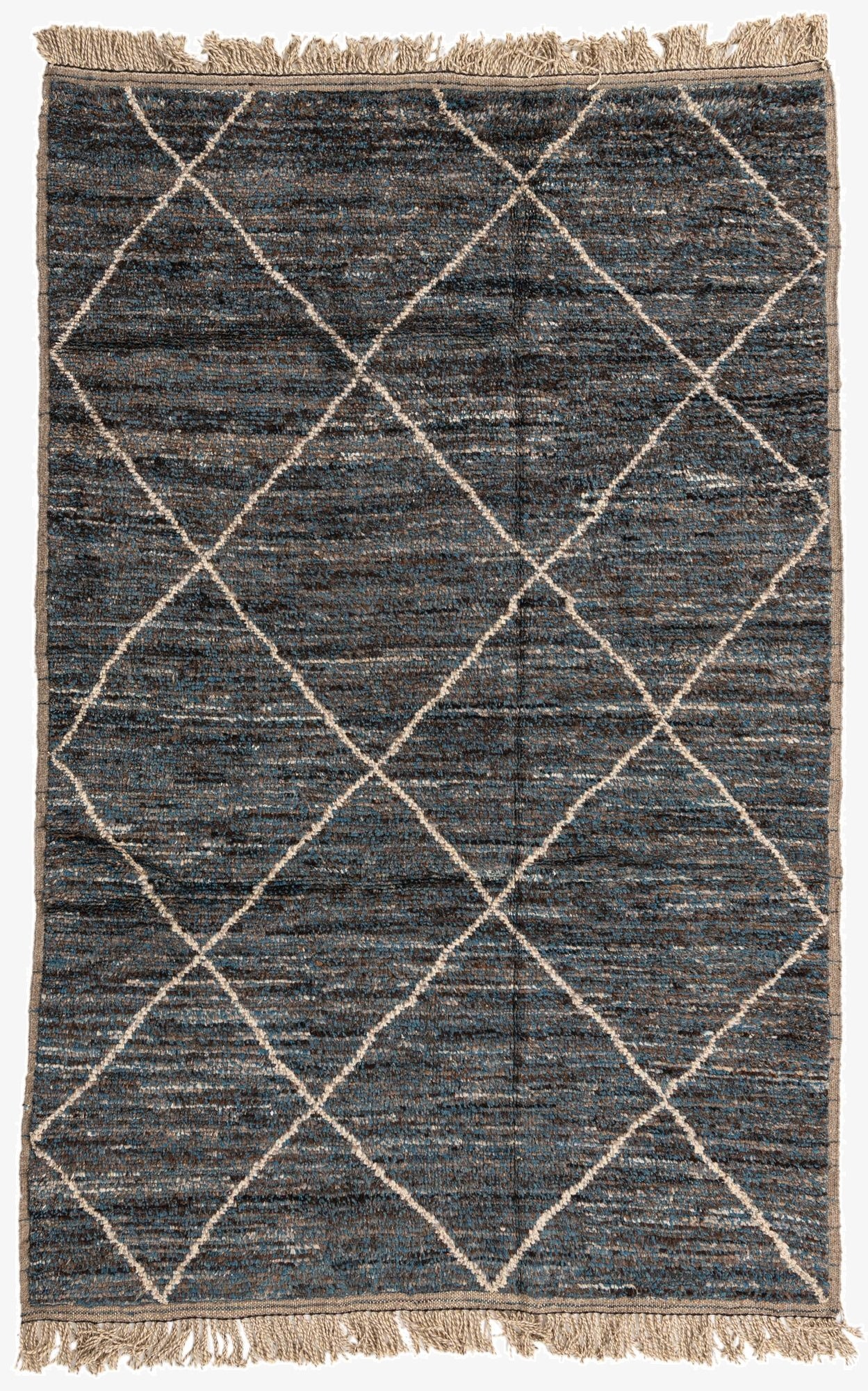  6' 3 x 9' 6  Hand Knotted Moroccan Wool Rug