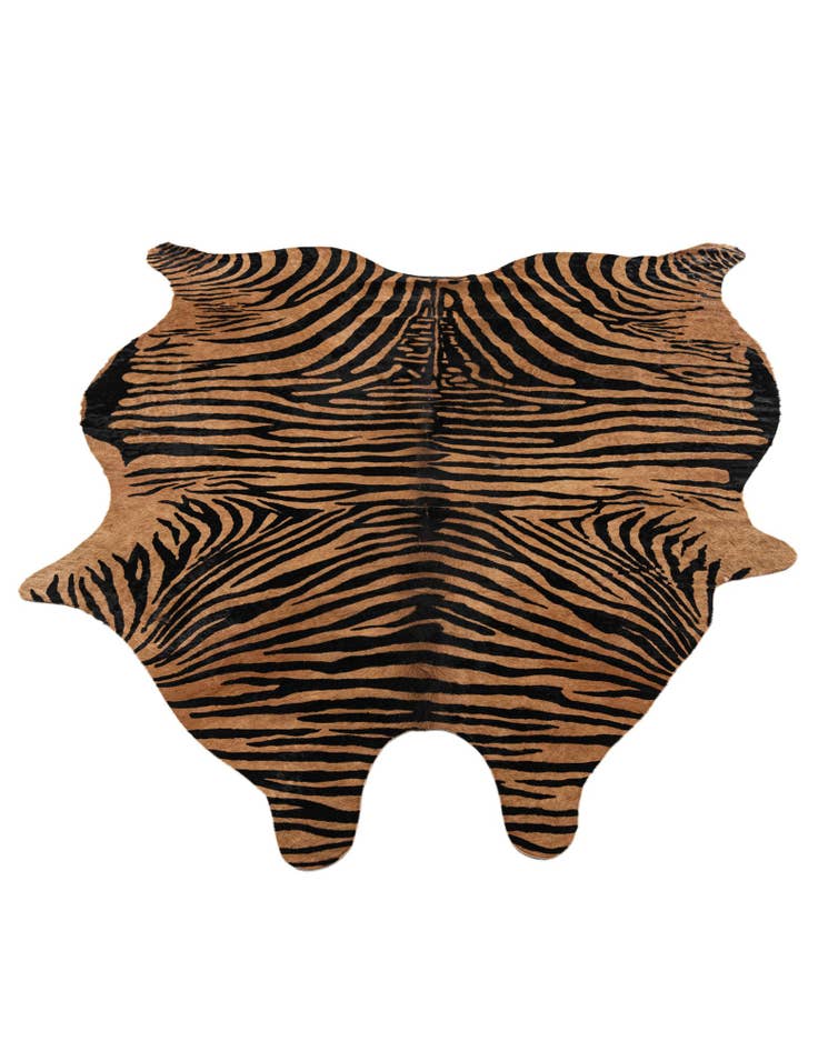 Detail image of  6' x 6' 8 Cowhide Leather Freeform Rug