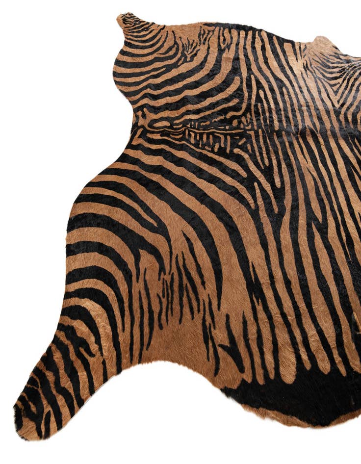 Detail image of  6' x 6' 8 Cowhide Leather Freeform Rug