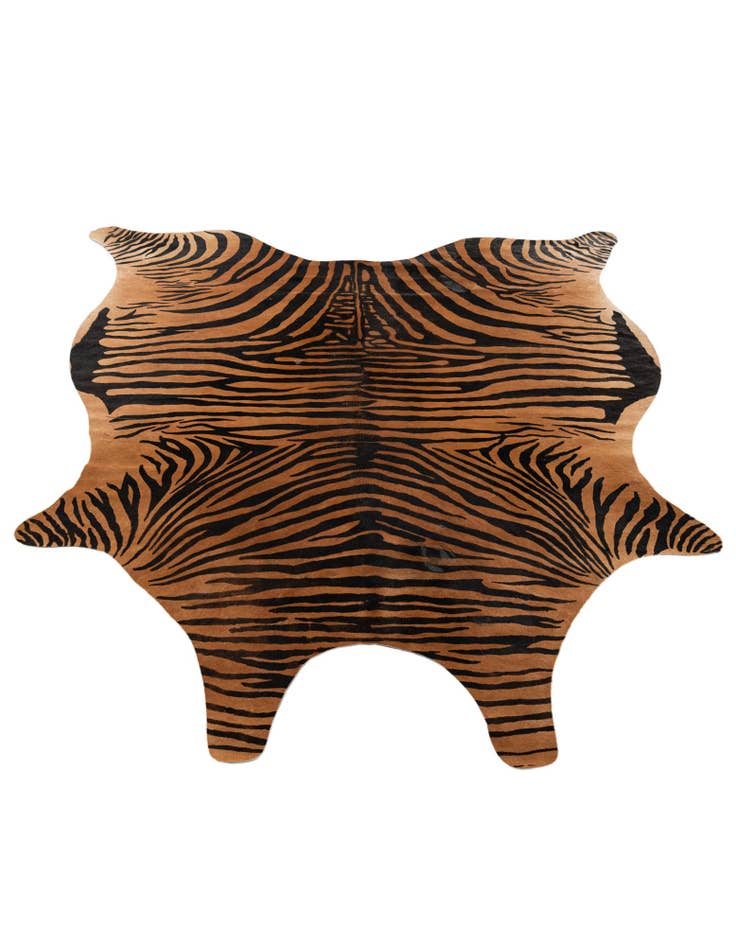 Detail image of  6' 5 x 7' Cowhide Leather Freeform Rug