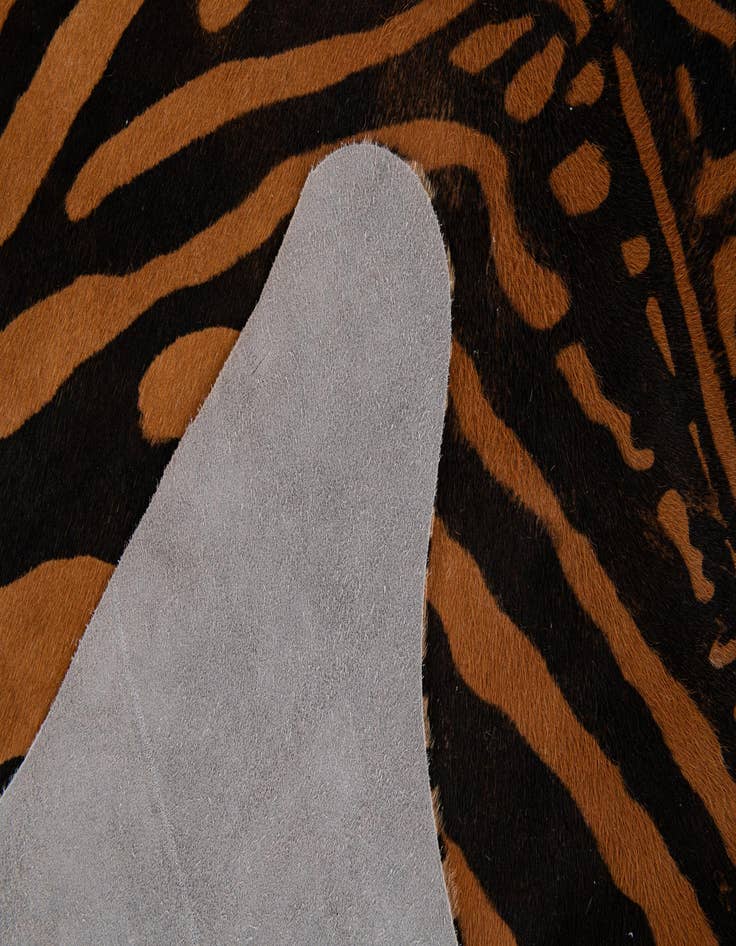 Detail image of  6' 5 x 7' Cowhide Leather Freeform Rug
