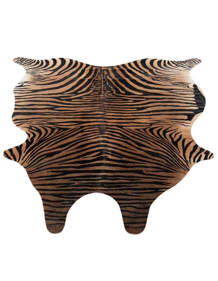 Detail image of  6' 5 x 7' Cowhide Leather Freeform Rug