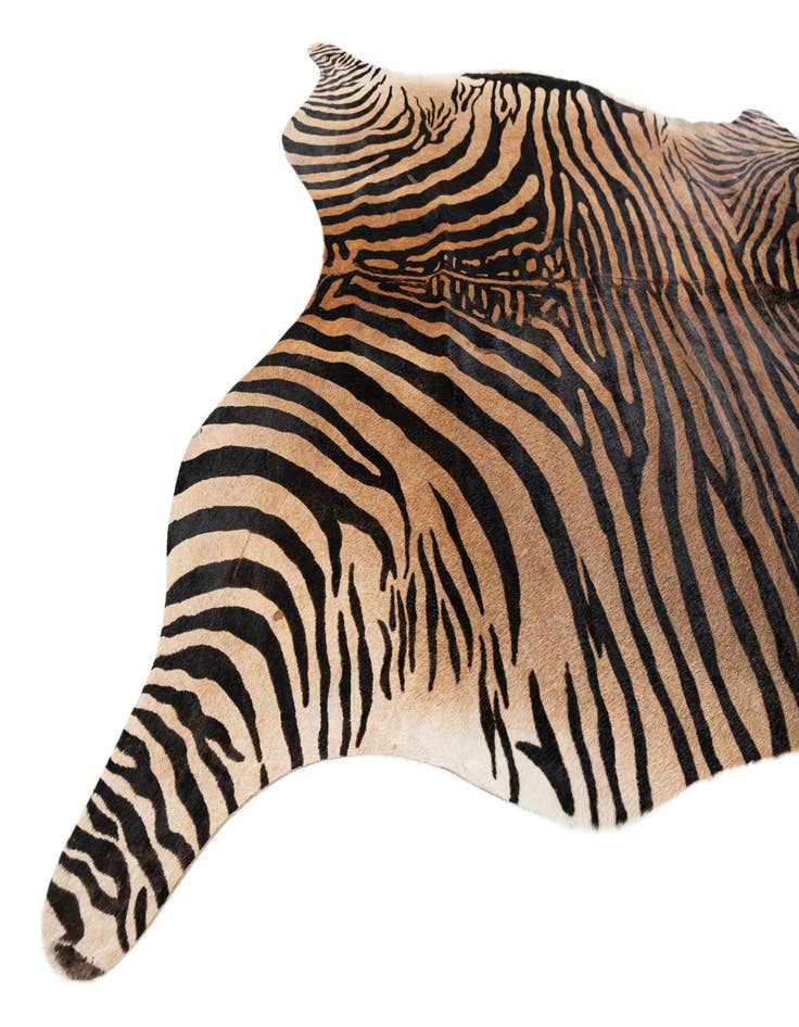 Detail image of  6' 5 x 7' Cowhide Leather Freeform Rug