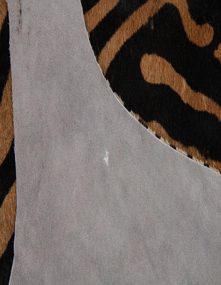 Detail image of  6' 5 x 7' Cowhide Leather Freeform Rug