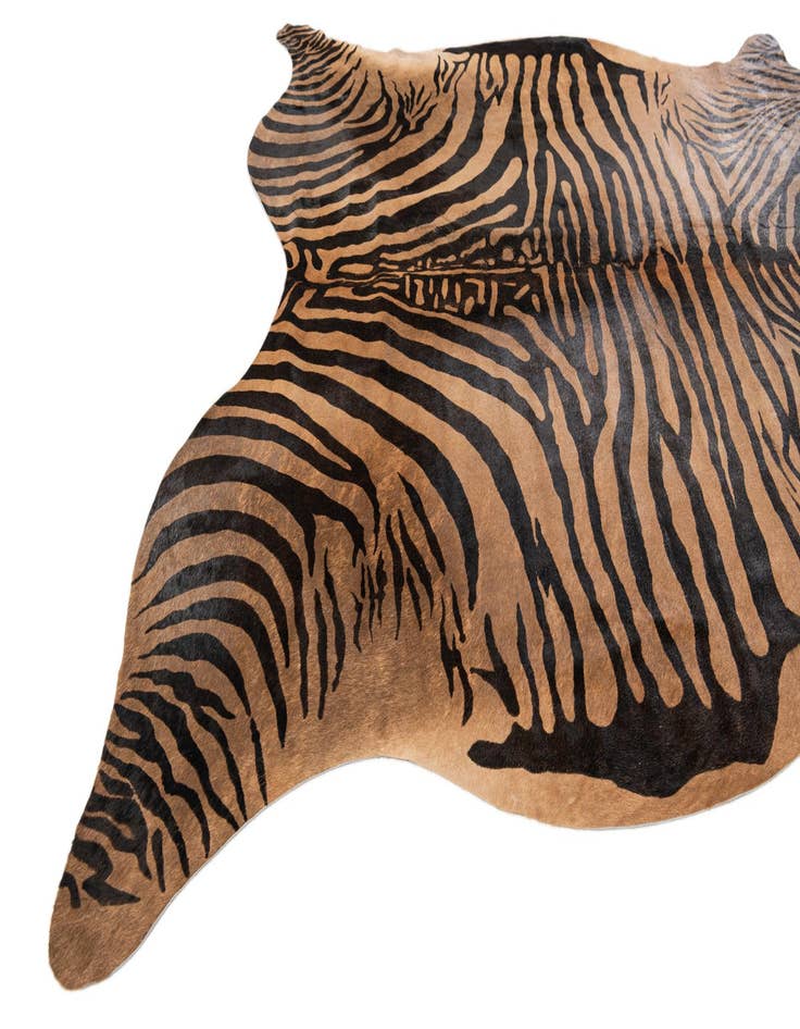 Detail image of  6' 7 x 6' 7 Cowhide Leather Freeform Rug