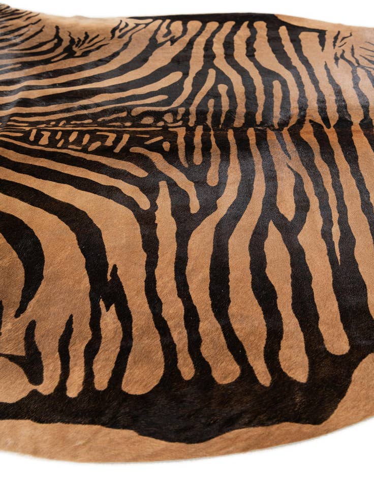 Detail image of  6' 7 x 6' 7 Cowhide Leather Freeform Rug