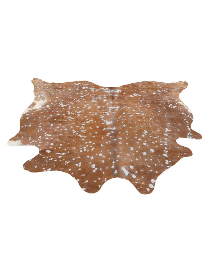 Detail image of  5' 10 x 6' 9 Cowhide Leather Freeform Rug