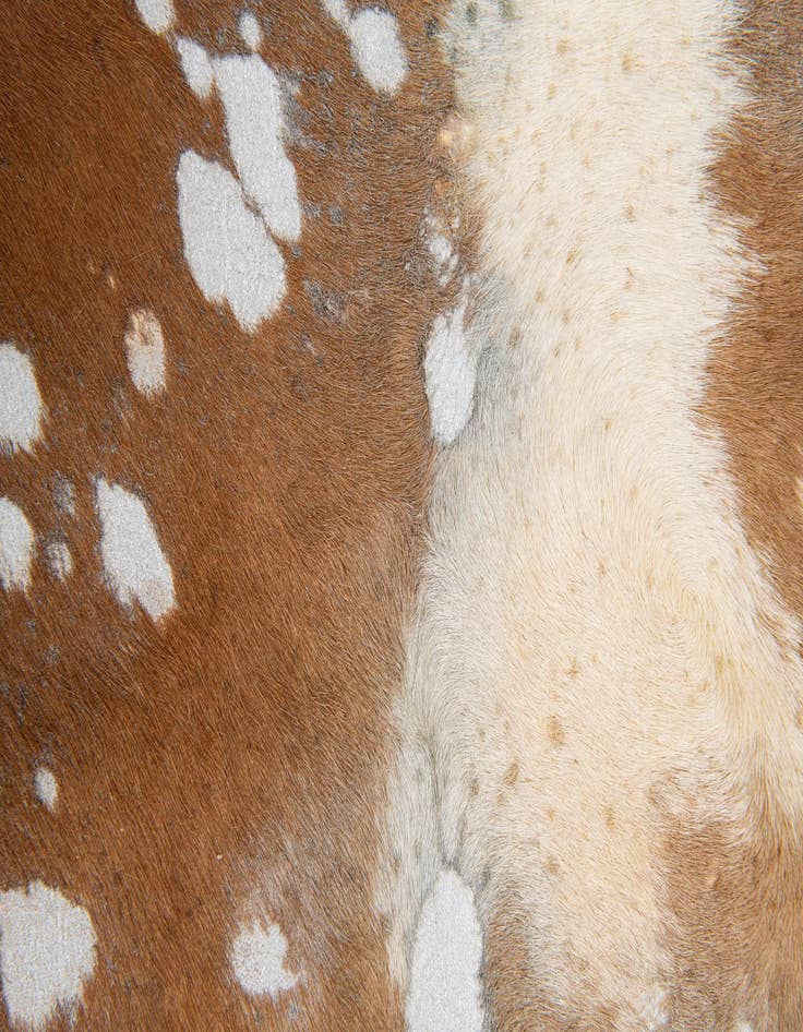 Detail image of  5' 10 x 6' 9 Cowhide Leather Freeform Rug