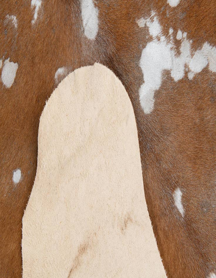 Detail image of  5' 10 x 6' 9 Cowhide Leather Freeform Rug