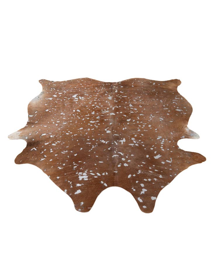 Detail image of  6' 2 x 6' 10 Cowhide Leather Freeform Rug