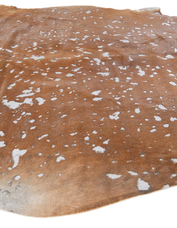 Detail image of  6' 2 x 6' 10 Cowhide Leather Freeform Rug