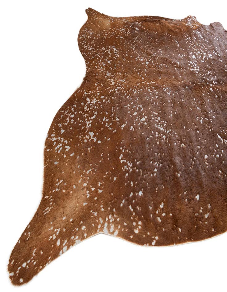 Detail image of  6' 10 x 7' Cowhide Leather Freeform Rug