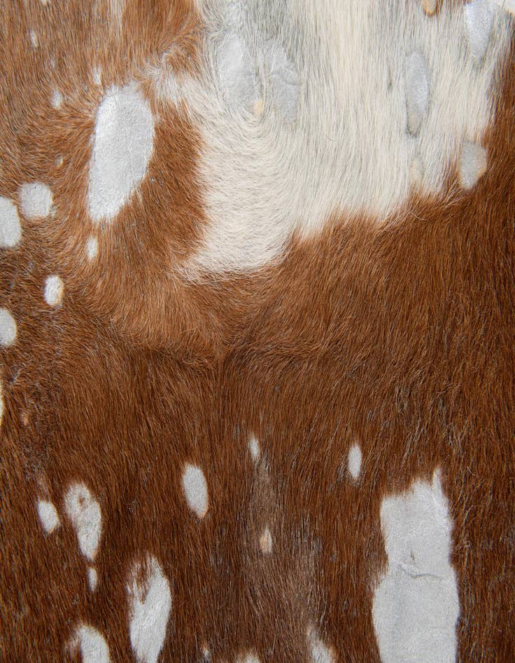 Detail image of  6' 4 x 6' 9 Cowhide Leather Freeform Rug