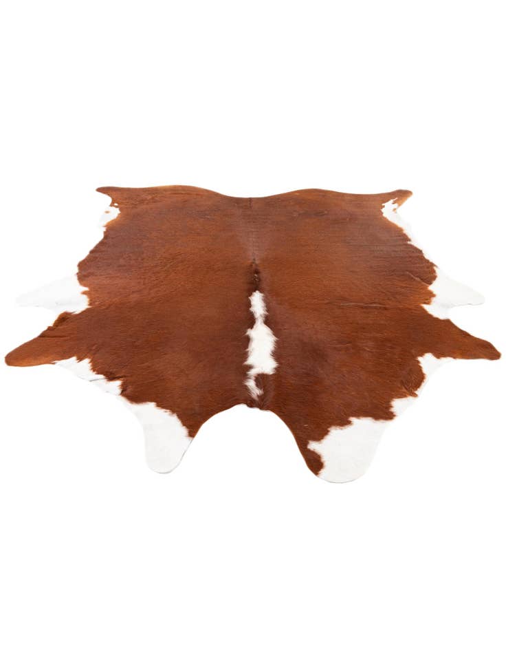 Detail image of  7' x 7' 6 Cowhide Leather Freeform Rug
