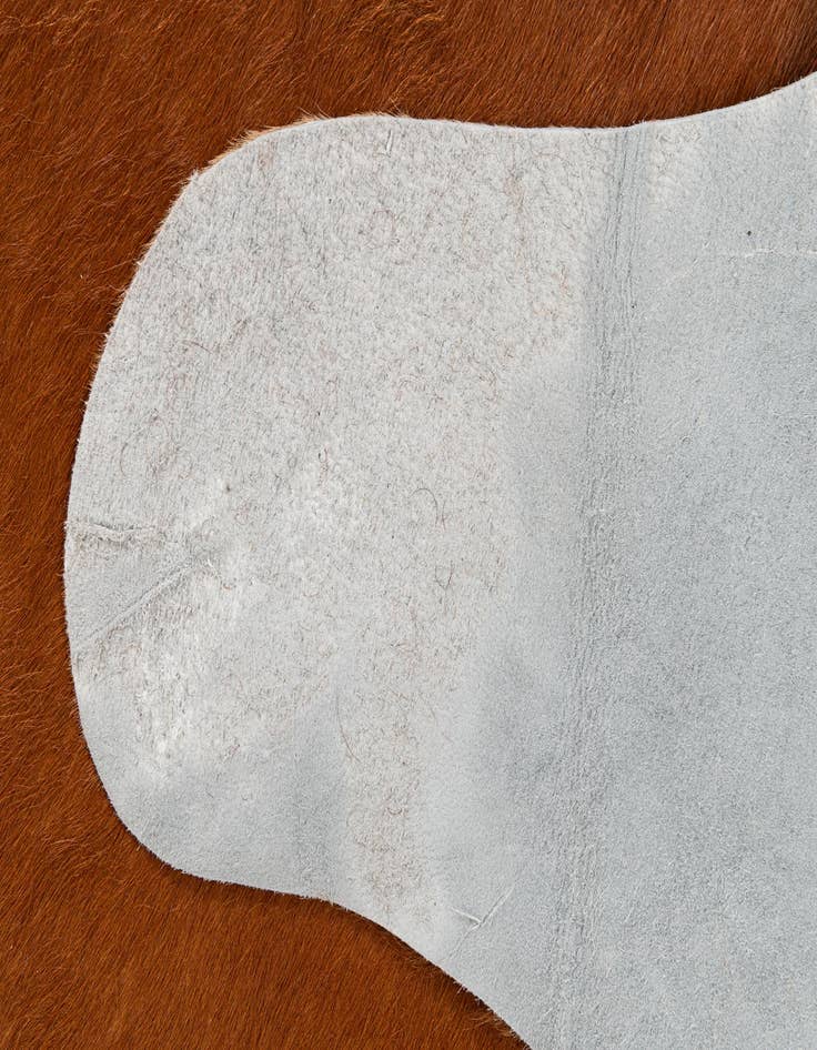 Detail image of  5' 9 x 6' 5 Cowhide Leather Freeform Rug