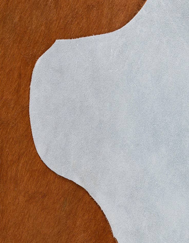 Detail image of  5' 7 x 6' 4 Cowhide Leather Freeform Rug